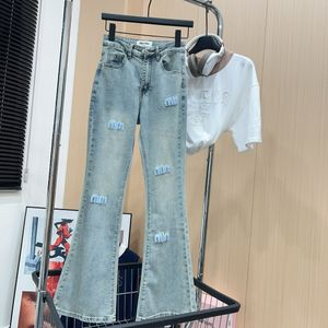 Trousers Add Fleece Thicken Warm Slimming Jean Pants Brand Women Clothing Embroidery Printing Sex Jeans Womens Designer Trouser Legs Open Fork Tight Capris Denim