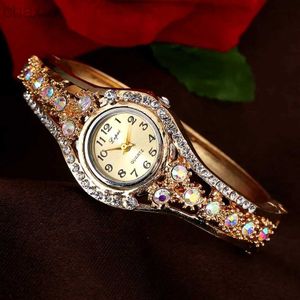 Wristwatches Crystal Watch Diamond Watches for Women Stylish luxury Dress Quartz Satti Relogio Feminino d240417
