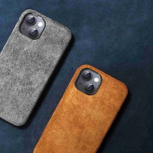 Cell Phone Cases for Magsafe Case Genuine Cow Suede Leather Phone Case for phone 14 13 Pro Max 13 Mini 14 Plus Case Magnetic Back Cover