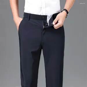 Herrenhosen Hose Pant Ice Silk Business Casual Summer Sektion Anzug Hosen aus atmbarem schnellen trockenen, ultra-dünn großen Größe 42