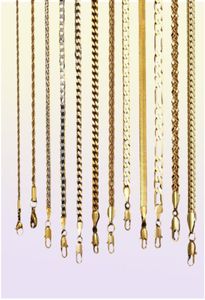 Erkekler için altın zincir kadın buğday figaro ip Küba bağlantı zinciri altın dolu paslanmaz çelik kolyeler erkek mücevher hediyesi bütün8471473