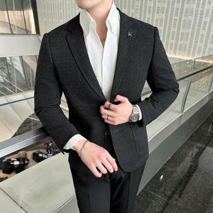 Men's Suits 2024 Boutique Fashion All Kinds Of Luxe Handsome Small Suit Four Seasons Pressed Glue Single Business Casual Coat