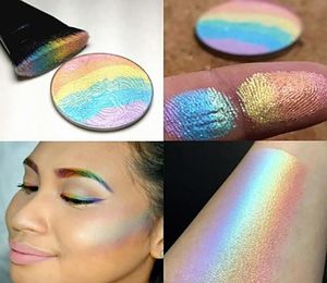 New Wild Rainbow Highlighter Mineral 3D Face Shimmer Bronzer Highlighter Makeup Rainbow Contouring TSLM15809195