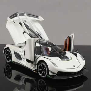 Diecast Model Cars 1 24 Attack Alloy Sports Car Model Diesel Metal Racing Car Model Simulation Sound Light Children Toy for Koenigsegg Jesko Gift J240417