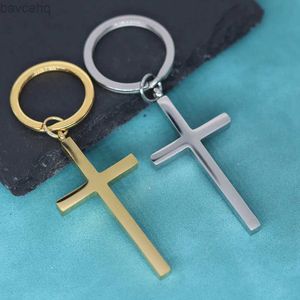 Keychains Lanyards Nedar Religious Jesus Cross Pendant Keychain for Women Men Crucifix Estetic Key Chain Croix Mystical Gift Jewelry Keyring D240417