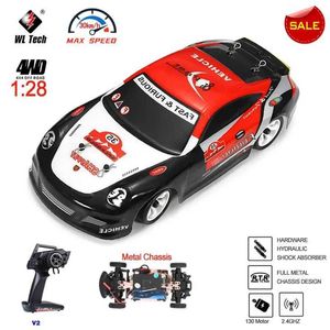 Diecast Model Cars Wltoys K969 1 28 4WD 2.4G Mini RC RCING Высокая скорость вне дороги Дистанционное управление Drift Toy Car Aloy Car Kidrens Gift J240417