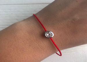 Pulseira de corda vermelha significado com zircão 925 Pulseira de corda de prata esterlina Bracelets Lucky Red Thread para mulheres joalheria1167380