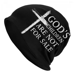 Berets Christian Inspirational Healing Gifts Skullies Beanies Os filhos de Deus não estão à venda Cap Women Warm Bonnet Knit Hat