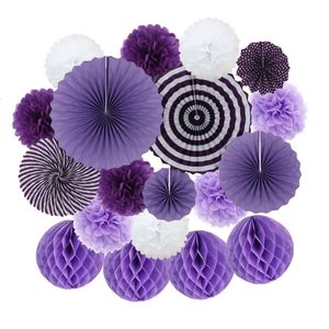 Decorazione per feste di nozze 8 10 12 16 set rosa viola arancione arancione arancione artigianato di carta appeso ornamenti decorazioni per battismo per bambini 240407