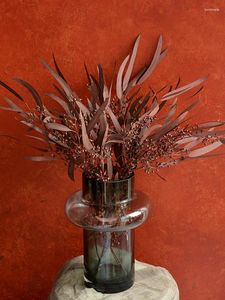 装飾的な花100g保存されたユーカリの葉の天然乾燥した家の装飾結婚式の花輪のための花瓶人工植物