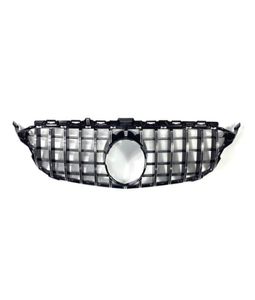 1 bit av hög kvalitet ABS -bil av galler som passar för Benz C -klass W205 Silver Front Air Intake Grille GT Style9965347