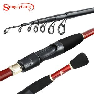 SOUGAYILANG FISH SUSS 1.8m 2,1 m 2,4 m snurrande fiskespost Teleskop Portabel kolgjutning Fiskestav Fiske Tackle PESCA 240407