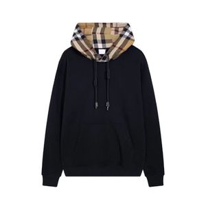 Designer Hoodie Tide Brand Hooded Sweater Classic Plaid Stitching Loose Os Pullover Men Women Hoodies Fashion Cotton Jacket