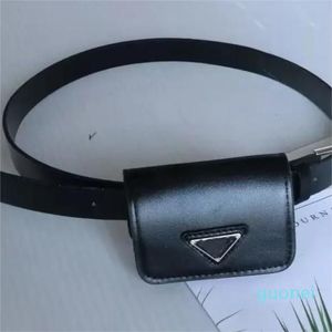 Designer-Designer Neutral Luxury PU Leather Waist Bags Black Belt Bag Fashion Geometry Triangle Letter Mini Casual Pouch Coin Purs3065