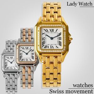 Swiss Movement Watches Designer Women Watch Luxury Watch Orologio di lusso Diamond Bezel 22 o 27 mm Fashions Orologio da donna in acciaio inossidabile d'orologio d'oro