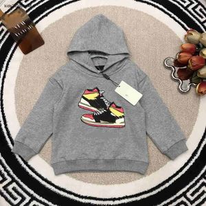 2024 Designer Children Pullover Colorful Sneakers Pattern Printed Hooded Sweater For Boys And Girls Size 100 1E