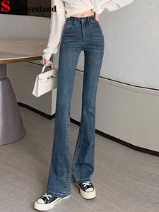 Jeans da donna Donne Skinny High Waist Flare Vintage Casualmente Corea Stretch Denim Pants Spring Fall Streetwear Chic Kot Pantolon