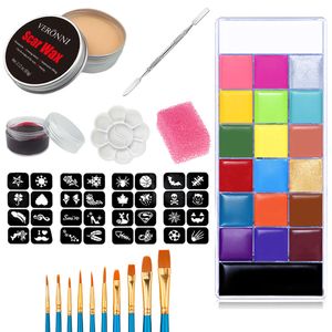 Kit SFX 20 colori Fase olio per olio per il corpo Volto Effetti speciali Effetti Halloween Ferita per cera per cera per cera per cera falsa Spato