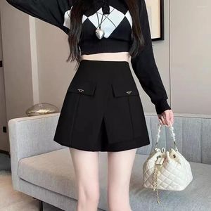 Women's Shorts High Waist PU Leather Short Pants Women 2024 Spring Fashion Korean Style Solid Color Office Lady Casual Faux