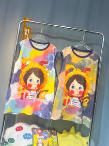 Tank Top Female Student TieDye Fun Girl Printed Sleeveless Tshirt Summer Cotton Loose Crew Neck Women Clothing 240412