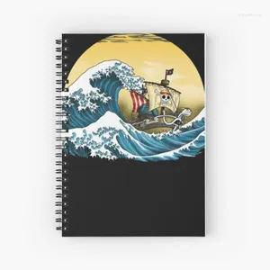 Wave Spiral Notebook Journal College governou para anotações de trabalho Registando o registro da escola para o escritório da escola Presentes Crianças