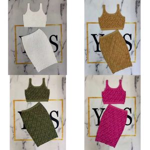Designer Knit Dress for Long T Shirt Womens Clothing Summer Casual Lady Bodycon Sleeveless Cotton Knitwear Letter Slim Fit Sexy Fashion wear