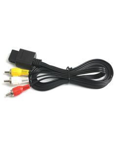 Högkvalitativ 18M 6ft AV TV RCA Video Cord Cable för Game Cubefor SNES GameCubefor Nintendo för N64 64 Game Cable6342569