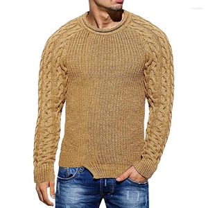 Maglioni maschile 2024 Twist-swist Switer Pullover Maschio Autunno Solido Slimt Slip Tops a maniche lunghe