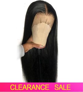 Perucas de cabelo humano dianteiro de renda reta para mulher negra pré -arrancada 150 densidade 13x4 peruca frontal de renda perucas de cabelo brasileiro new6761972