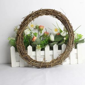 Dekoratif Çiçekler 10 PCS 15cm Noel Doğal Diy zanaat Rattan Çelenk Kapı Penceresi Dekorasyon Malzemeleri için Rustik Asma Süsler