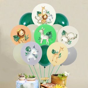 Party Decoration Jungle Animal Safari Födelsedag Latex Ballonger Baby Shower Kids Wild 1st Balloon Globos