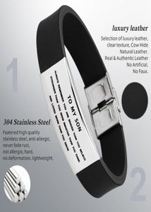 Silicone in acciaio inossidabile men039s Bracciale Lettering a mio figlio Fashion Personality Jewelry33236448056664