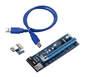 Ver 007 PCIe PCI PCI Express 1x إلى 16x بطاقة Riser USB 30 كبل البيانات SATA إلى 6PIN IDE MOLEX SUVENTRING8551053