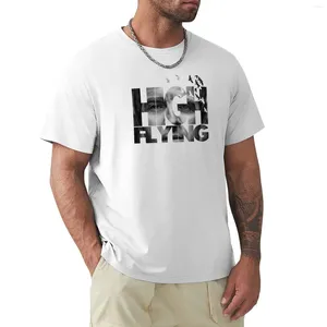 Erkek Polos Yüksek Uçan Metin - Noel Gallagher Arka Plan T -Shirt Büyük Boylar Düz Funnys Erkekler Giyim