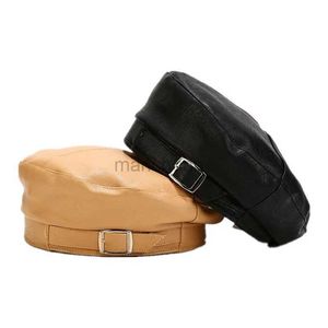 ZXEY Berets 2020 Four Seasons Solid Leather Buckle Beret Painter Hat Octagonal Hat Women and Girl 06 d24418