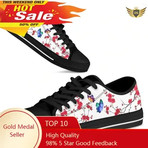 Sapatos casuais saqura flor azul butterfly imprime a tela kawaii para mulheres doces de verão zapatillas mujer estudantes de moda diariamente