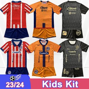 2023 24 Atletico de San Luis Futbol Formaları Çocuk Kiti Murillo Martinez Sanabria Evde Çocuk Takım Futbol Gömlekleri Kısa Kol Üniformaları