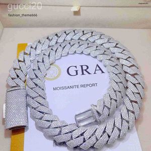 펜던트 목걸이 아이스 아웃 패스 다이아몬드 테스터 925 스털링 실버 목걸이 VVS Moissanite Cuban Link Chain AFH7 SX68 5DSL