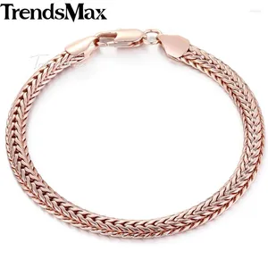 Ссылка браслетов Trendsmax 585 Цветный браслет розового золота для женщин мужчины с лисовой сеть