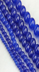Blue Jade Stone Kulki imitacja Lapis Lazuli Blue Chalcedony Okrągłe luźne koraliki do biżuterii Making DIY Bransoletka Naszyjnik 4681016218116