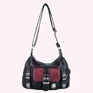 Totes Girls Large Capacity Crossbody Bag Casual Vintage Multi-Pocket Contrast Color Y2K For Traveling Shopping Commuting