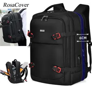 Backpack Men 45l Capacidade de grande capacidade 17,3'''LAPPOP W/USB Backpacks Expandíveis Mochilas Oxford Sacos de viagem à prova d'água Mochilas