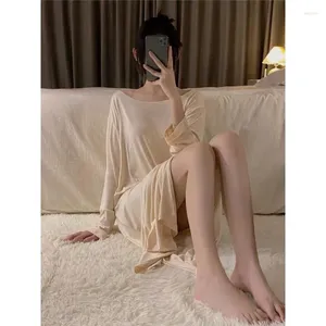 Women's Sleepwear Fat Mm Extra Large Size 300 Kg Nightdress Female Autumn Long Sleeve Dresses Pajamas Ms. Loose Spring And Loungewear Sexy