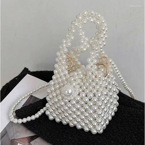 Evening Bags Pearl Design Women's Small Bucket Shoulder Luxury Ladies Chain Crossbody Fashion Female Dinner Party Clutch Handbags