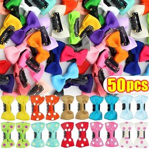 Hair Accessories 10-50Pcs Baby Girl Clips Candy Color Dot Cotton Print Safety Hairpin Mini Clip Children Cute Bow