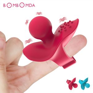 Fingervibrator G Spot Stimulator CLIT VAGINA MASSAGER Dildo Kvinnlig Masturbator Vuxen Erotiska Sexiga leksaker för kvinnliga par lesbiska