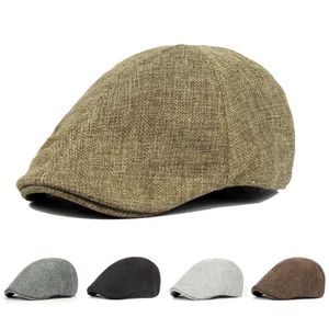 Berets New Mens Solid Beret Hat Golf Driving Sun Flat Diablement Fort Gatsby Hat for Women Ivy Hat Summer Fabbie Newsboy D240417