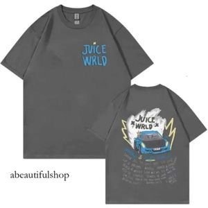 Rapçi Yüksek kaliteli meyve suyu wrld hoodie baskı grafik tişört erkek tasarımcısı retro gotik tişörtler erkekler rahat% 100 pamuklu büyük boy tişört sokak kıyafeti 389