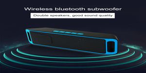 Wireless Bluetooth Speaker Computer Mini Dual Speaker Portable Small Stereo Car Subwoofer Support Bluetooth soundbar speakers Blue9703447