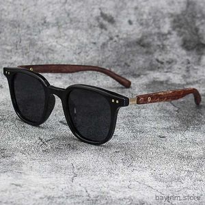 Sonnenbrille trendige Sonnenbrillen Männer Damen Retro Holzkorn polarisierte UV -Schutz Brille Radfahren Outdoor Straßenfotografie 7 Farben